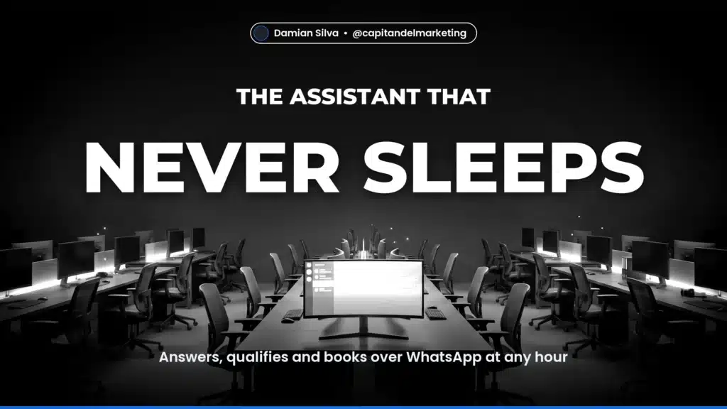 NEVER SLEEPS — Answers, qualifies and books over WhatsApp at any hour