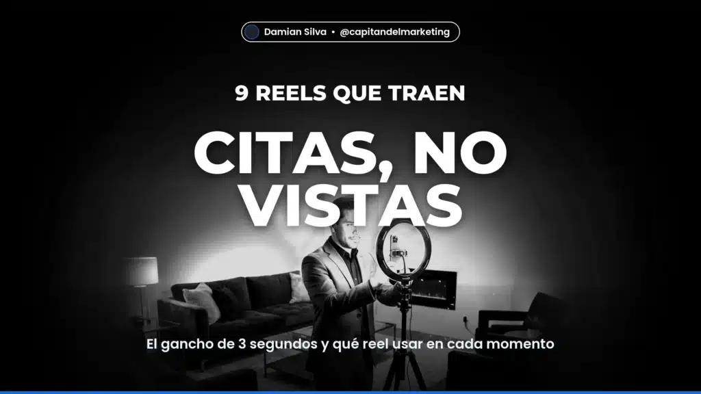 CITAS, NO VISTAS — El gancho de 3 segundos y qué reel usar en cada momento